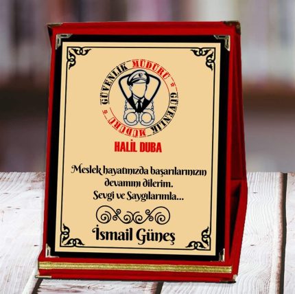 Güvenlik Müdürü Baskılı Plaket (1. Tasarım) | Kişiye Özel