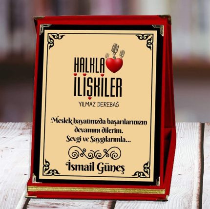 Halkla İlişkiler Baskılı Plaket (1. Tasarım) | Kişiye Özel