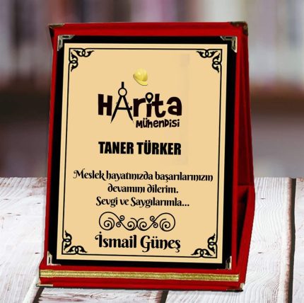 Harita Mühendisi Baskılı Plaket (1. Tasarım) | Kişiye Özel