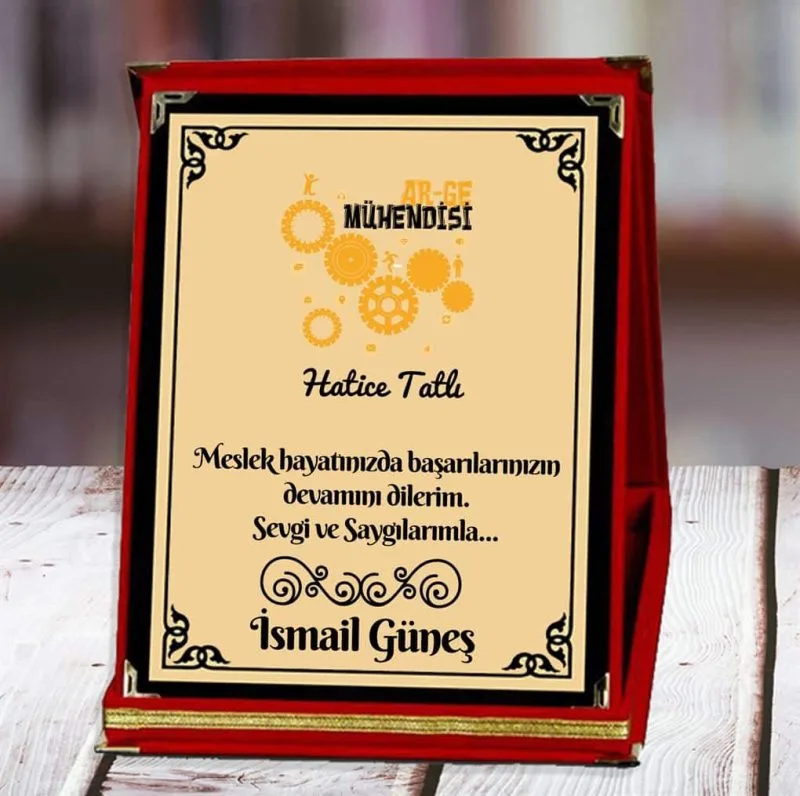 Ar-ge Mühendisi Baskılı Plaket (2. Tasarım) | Kişiye Özel - Görsel 1