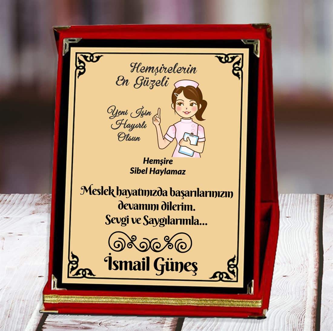 13.-Plaket Hemşire Baskılı Plaket (8. Tasarım) | Kişiye Özel