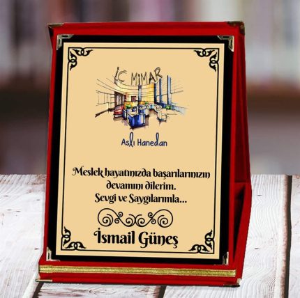 İç Mimar Baskılı Plaket (4. Tasarım) | Kişiye Özel