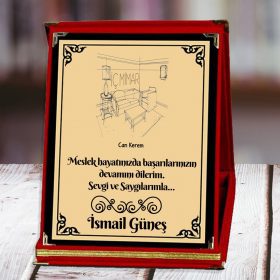 İç Mimar'a Özel Kişiselleştirilebilir Plaket | Kalıcı Bir Anı