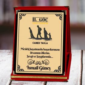İl Göç Uzman Yardımcısına Özel Kişiye Özel Baskılı Plaket