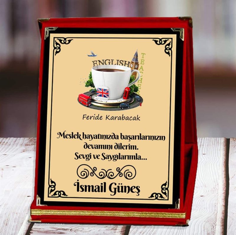 İngilizce Öğretmeni Baskılı Plaket (3. Tasarım) | Kişiye Özel - Görsel 1