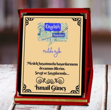 İngilizce Öğretmeni Baskılı Plaket (5. Tasarım) | Kişiye Özel