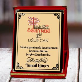 İngilizce Öğretmeni İçin Kişiye Özel Baskılı Plaket | Anlamlı Hediye