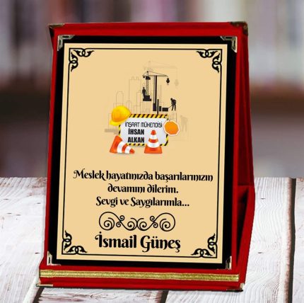 İnşaat Mühendisi Baskılı Plaket (2. Tasarım) | Kişiye Özel