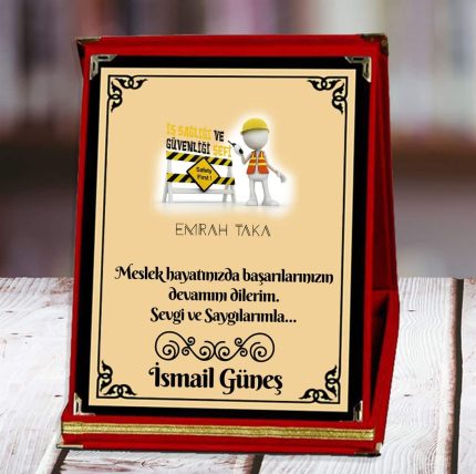 İş Sağlığı Ve Güvenlği Şefi Baskılı Plaket (1. Tasarım) | Kişiye Özel
