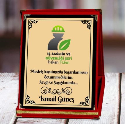 İş Sağlığı Ve Güvenlği Şefi Baskılı Plaket (2. Tasarım) | Kişiye Özel