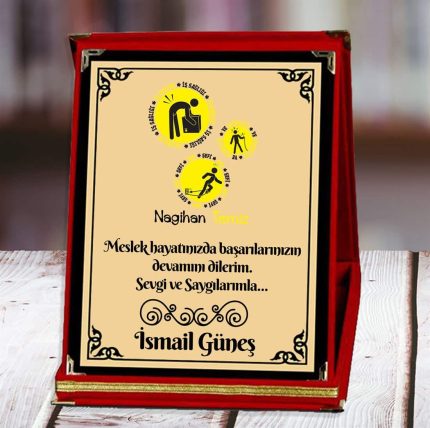 İş Sağlığı Ve Güvenlği Şefi Baskılı Plaket (3. Tasarım) | Kişiye Özel