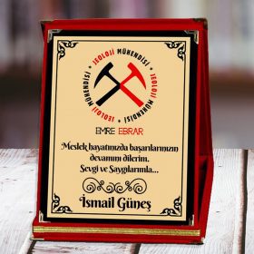 Jeoloji Mühendisine Özel Fotoğraflı ve Yazılı Plaket