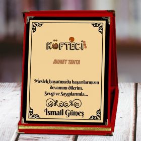 Köfteciye Özel Baskılı Plaket - Kişiye Özel Tasarım