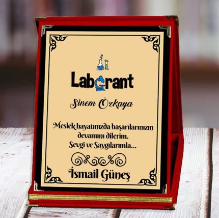 Laborant Baskılı Plaket (1. Tasarım) | Kişiye Özel