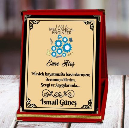Makine Mühendisi Baskılı Plaket (1. Tasarım) | Kişiye Özel