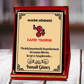 Makine Mühendisi Baskılı Plaket | Kişiye Özel Başarı Hediyesi