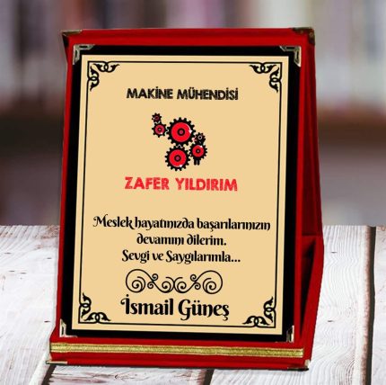 Makine Mühendisi Baskılı Plaket (2. Tasarım) | Kişiye Özel