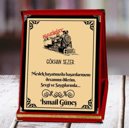 Makinist Baskılı Plaket (1. Tasarım) | Kişiye Özel