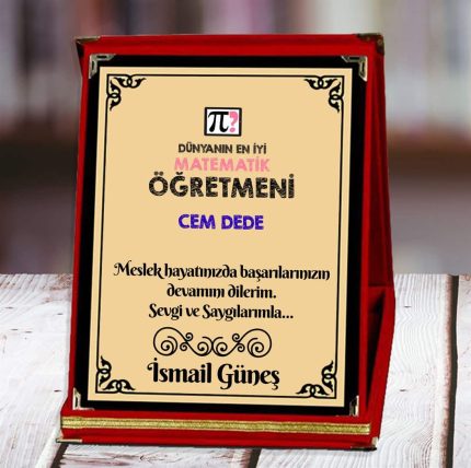 Matematik Öğretmeni Baskılı Plaket (2. Tasarım) | Kişiye Özel