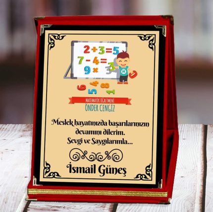 Matematik Öğretmeni Baskılı Plaket (4. Tasarım) | Kişiye Özel