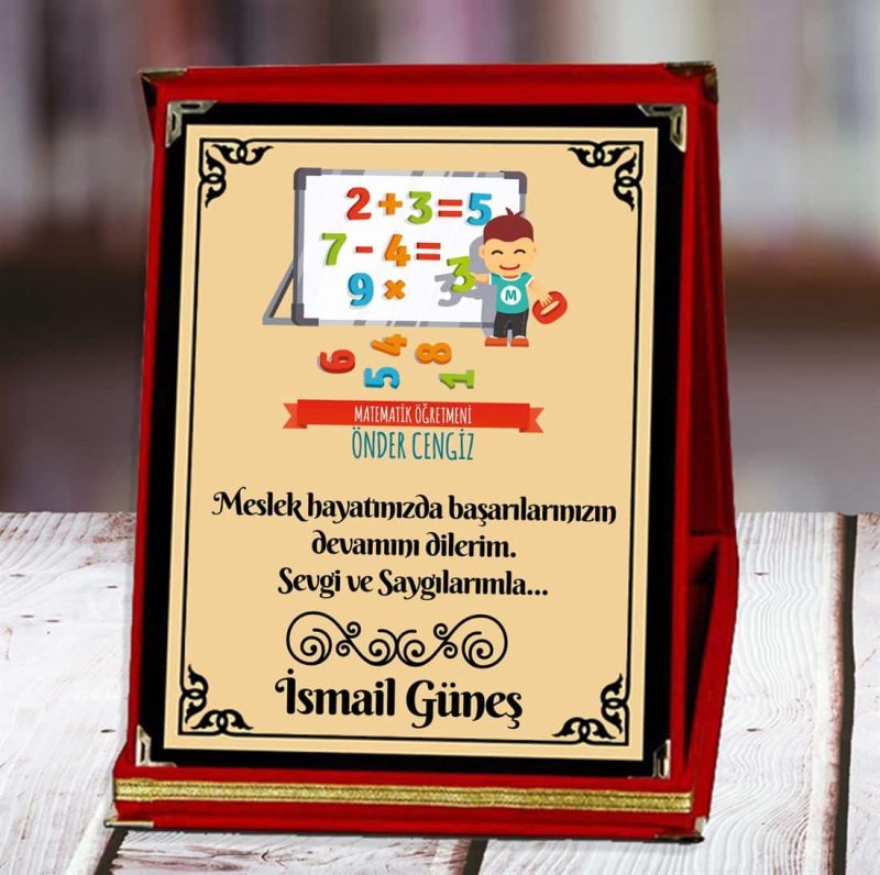 Matematik Öğretmeni Baskılı Plaket (4. Tasarım) | Kişiye Özel - Görsel 1