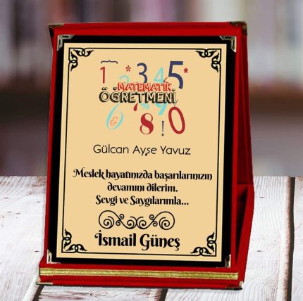 Matematik Öğretmeni Baskılı Plaket (5. Tasarım) | Kişiye Özel