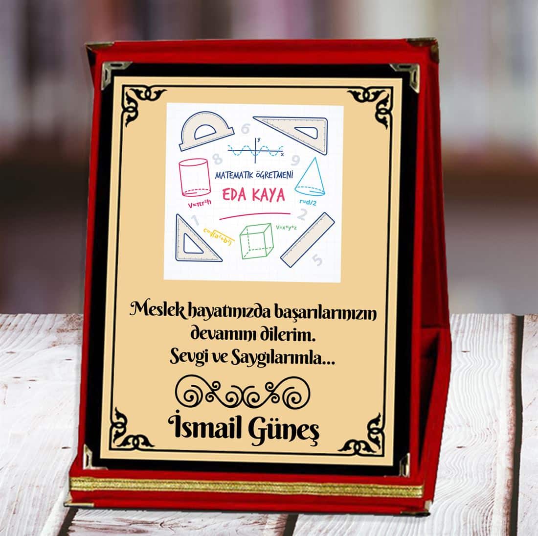 13.-Plaket Matematik Öğretmeni Baskılı Plaket (6. Tasarım) | Kişiye Özel