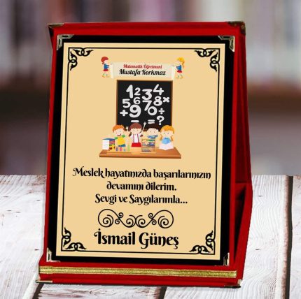 Matematik Öğretmeni Baskılı Plaket (7. Tasarım) | Kişiye Özel
