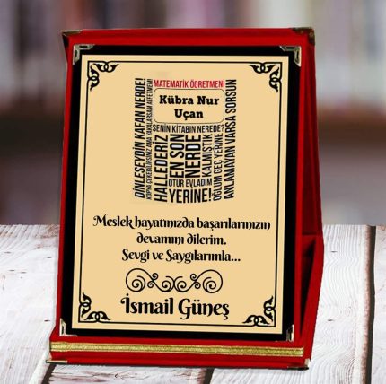 Matematik Öğretmeni Baskılı Plaket (8. Tasarım) | Kişiye Özel