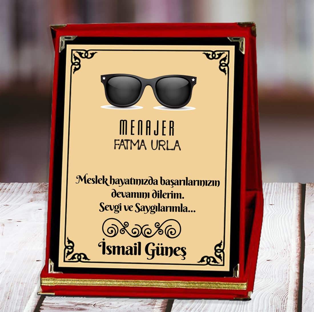 13.-Plaket Menajer Baskılı Plaket (1. Tasarım) | Kişiye Özel