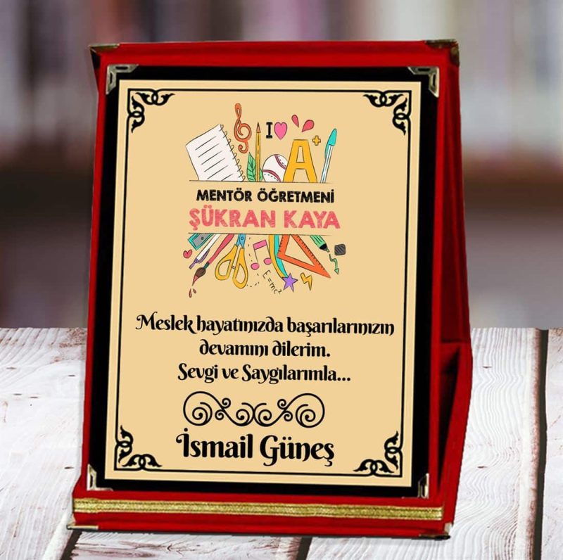 Mentör Öğretmeni Baskılı Plaket (1. Tasarım) | Kişiye Özel - Görsel 1