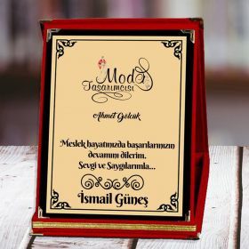 Moda Tasarımcısına Özel Kişiselleştirilebilir Baskılı Plaket