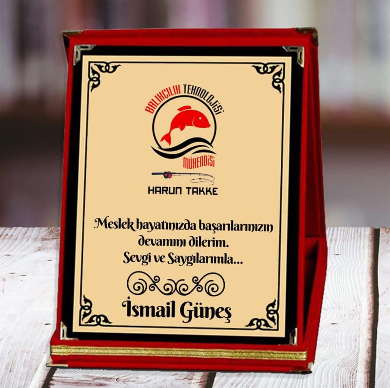 Balıkçılık Teknolojisi Mühendisi Baskılı Plaket (1. Tasarım) | Kişiye Özel - Görsel 1