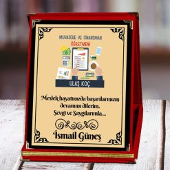 Muhasebe ve Finansman Öğretmeni Baskılı Plaket (1. Tasarım) | Kişiye Özel