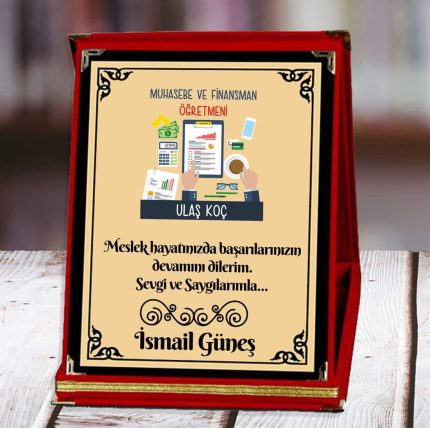 Muhasebe ve Finansman Öğretmeni Baskılı Plaket (1. Tasarım) | Kişiye Özel
