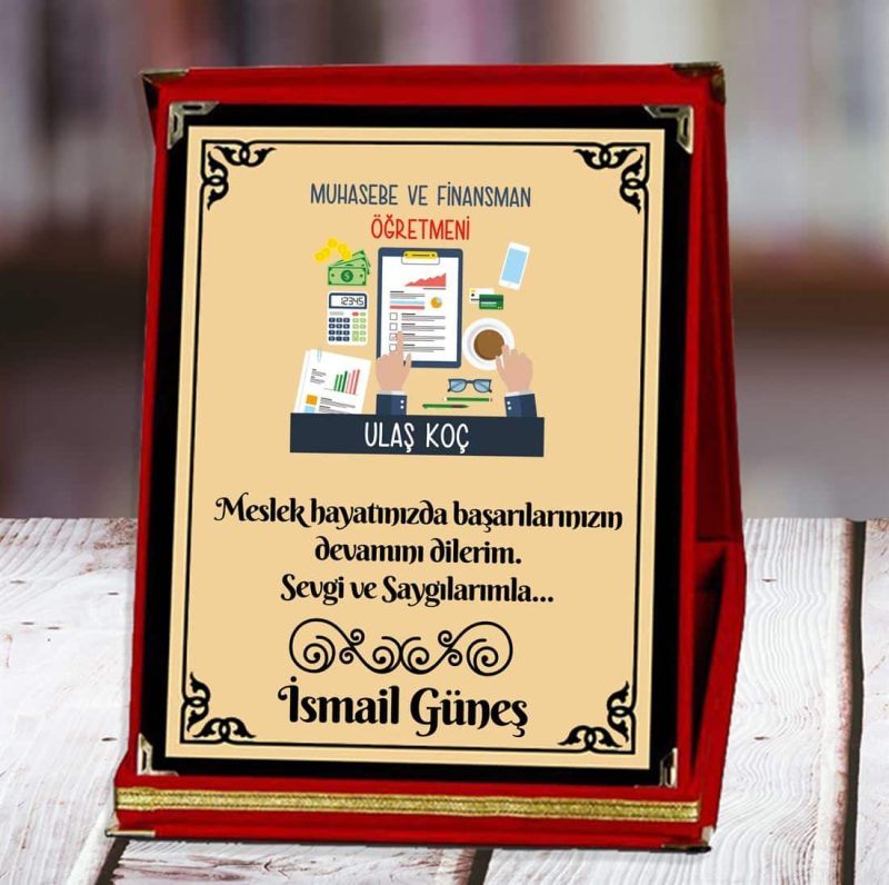 Muhasebe ve Finansman Öğretmeni Baskılı Plaket (1. Tasarım) | Kişiye Özel - Görsel 1