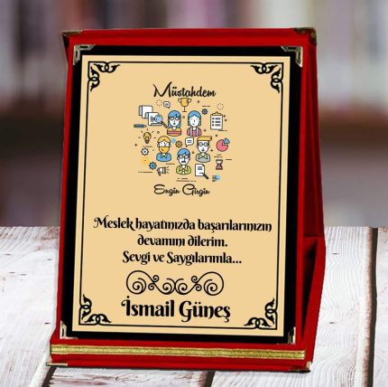 Müstahdem - Hizmetli Baskılı Plaket (1. Tasarım) | Kişiye Özel