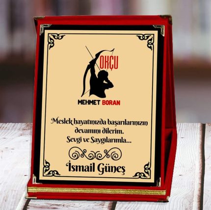 Okçu Baskılı Plaket (1. Tasarım) | Kişiye Özel