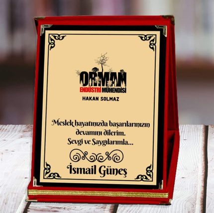 Orman Endüstri Mühendisi Baskılı Plaket (1. Tasarım) | Kişiye Özel
