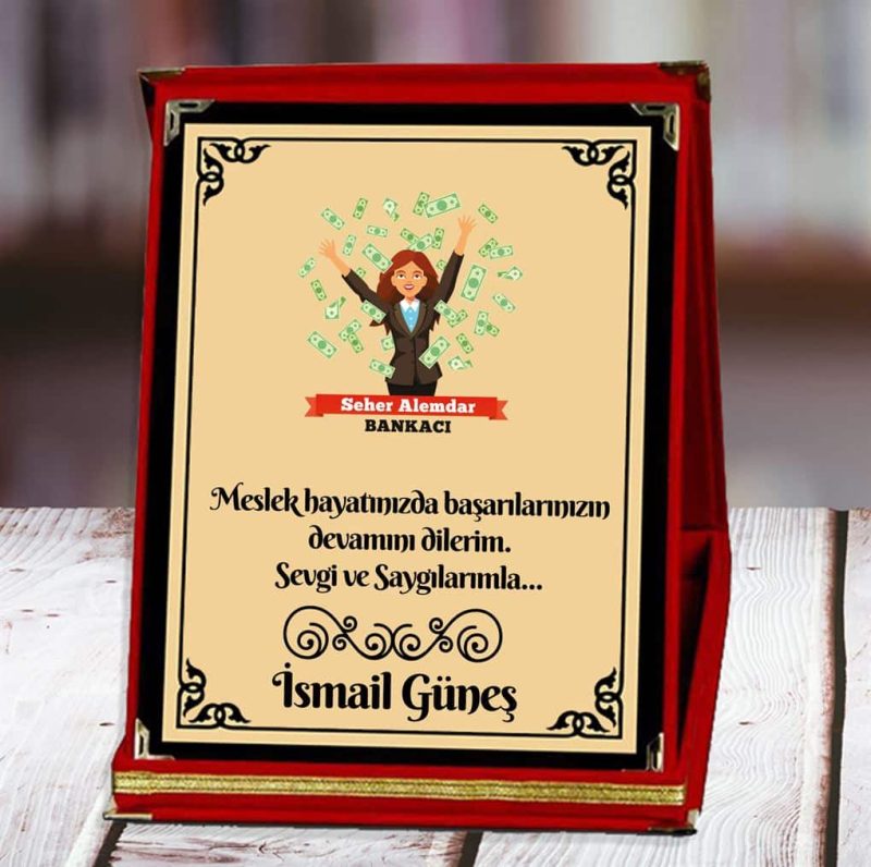 Bankacı Baskılı Plaket (5. Tasarım) | Kişiye Özel - Görsel 1