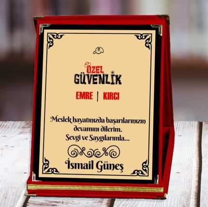 Özel Güvenlik Baskılı Plaket (1. Tasarım) | Kişiye Özel