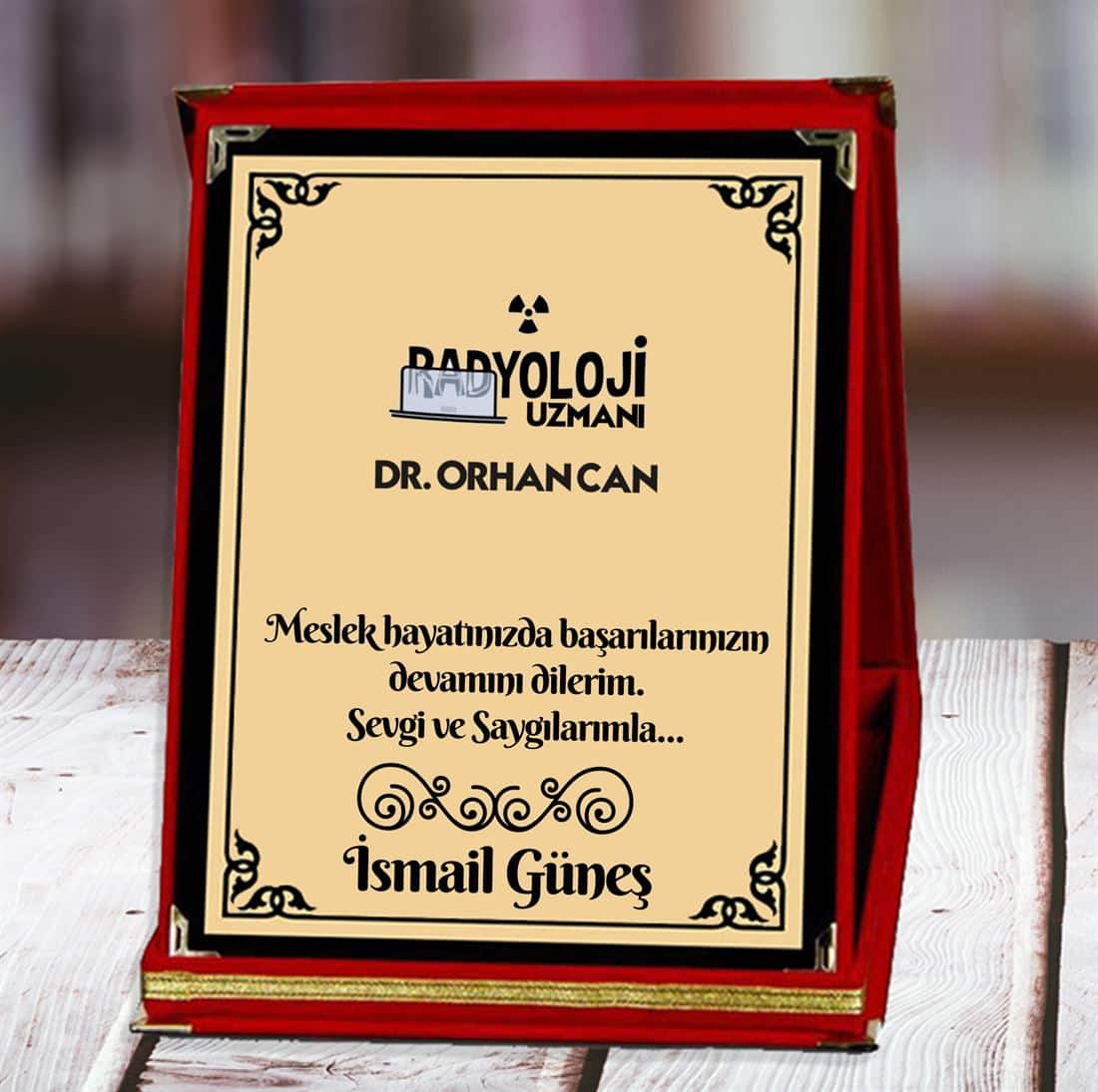 13.-Plaket Radyoloji Uzmanı Baskılı Plaket (1. Tasarım) | Kişiye Özel