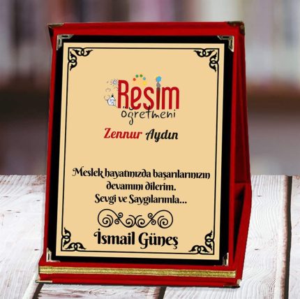Resim Öğretmeni Baskılı Plaket (2. Tasarım) | Kişiye Özel