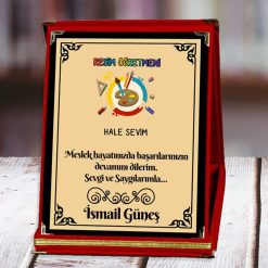 Resim Öğretmeni Baskılı Plaket (3. Tasarım) | Kişiye Özel