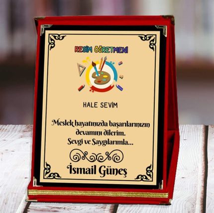 Resim Öğretmeni Baskılı Plaket (3. Tasarım) | Kişiye Özel