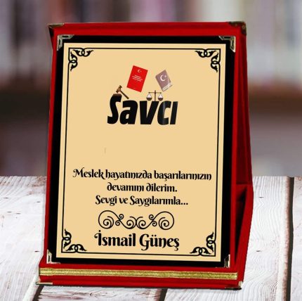 Savcı Baskılı Plaket (1. Tasarım) | Kişiye Özel