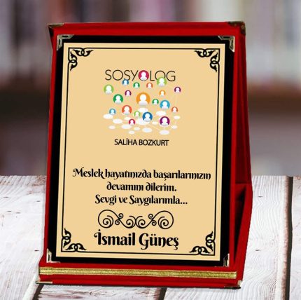 Sosyolog Baskılı Plaket (1. Tasarım) | Kişiye Özel