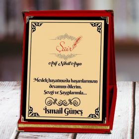 Şairlere Özel Kişiye Özel Baskılı Plaket | Anlamlı Hediye