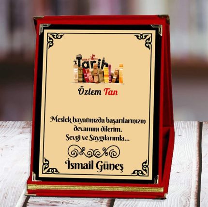 Tarih Öğretmeni Baskılı Plaket (3. Tasarım) | Kişiye Özel