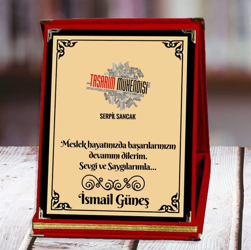 Tasarım Mühendisi Baskılı Plaket (1. Tasarım) | Kişiye Özel - Görsel 1